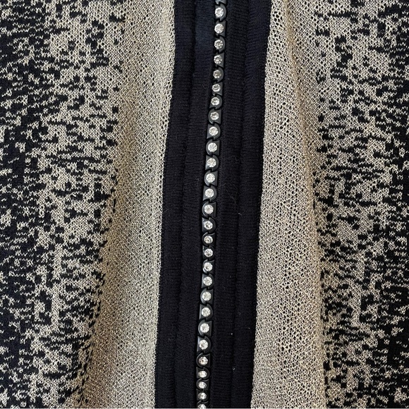 ✨ Belldini Black & Gold Shimmer Zip-Up Cardigan | Rhinestone Detail - Picture 4 of 4